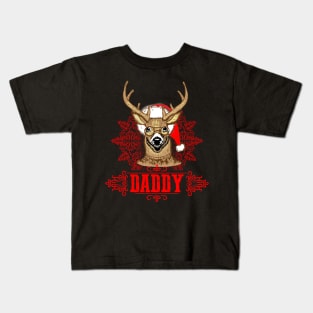 Christmas Deer Daddy Reindeer Father Kids T-Shirt